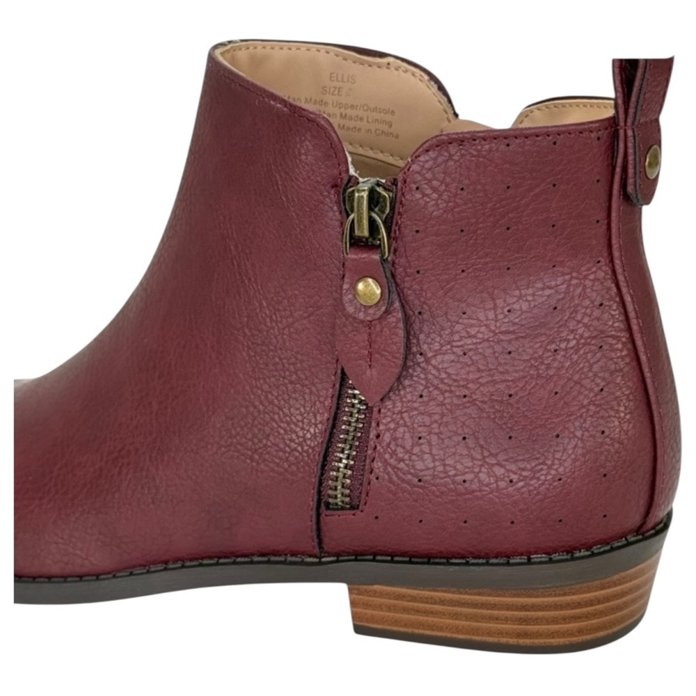 Journee Collection Ellis Wine Faux Leather Womens Shooties Size 8.5M - Picture 7 of 12